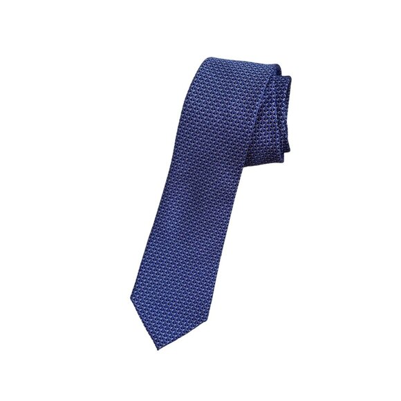 Michael Kors Mens Silk Tie Geometric Pattern Blue & Purple 58" Length - Picture 1 of 7